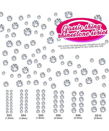 3456pcs Crystal Rhinestones with Wax Pen Picker - Teenitor 6 Mixed Sizes Flatback Nail Crystals Diamonds for DIY Crafts & Makeup - Buy Online on GoSupps.com