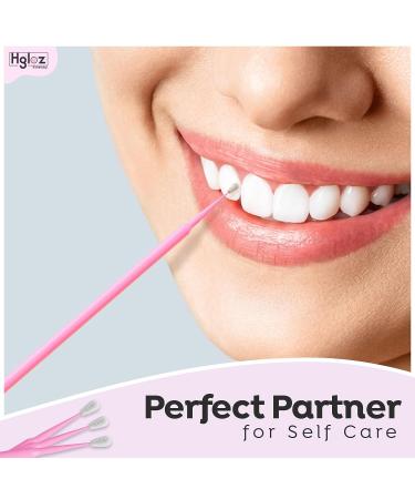 HGLOZ Microswabs for Eyelash Extensions (Pack of 500) - 2mm Pink Soft Micro Applicator Brush for Makeup Application and Cleaning - Buy Online on GoSupps.com