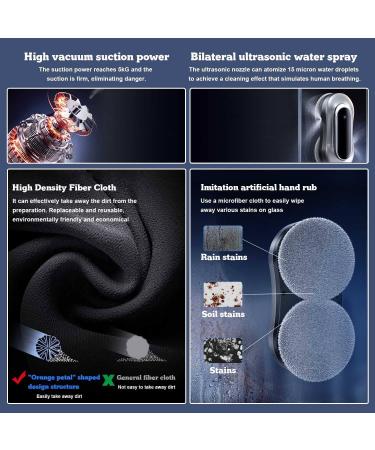 CHHMAELOVE Upgrade Window Cleaning Robot with 70ml Dual Water Spray Robot Window Cleaner with Remote&5 Pairs Of Replacement Cloths Smart Window Vacuum for Interior/Exterior Highrise Windows(Black) - Buy Online on GoSupps.com