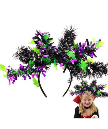 Halloween Pumpkin Headband | Halloween Costume Headbands Colorful Wool Strips Halloween Accessories for Adults Halloween Headwear Favors Ghost Skeleton