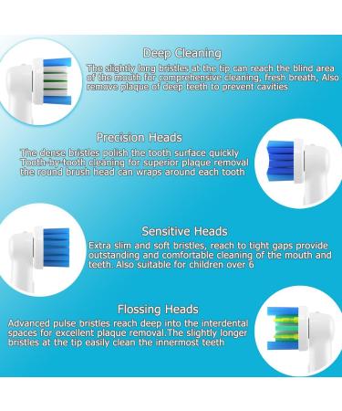 Sulkiwe Plug-In Brushes for Oral-B Electric Toothbrushes | Compatible with Vitality Genius X Teen Trizone Junior & Smart Advance Power - 16 Pack (White) - Buy Online on GoSupps.com