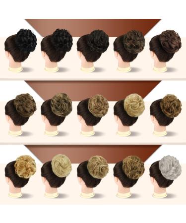 Sofeiyan Golden Brown Synthetic Claw Clip Messy Bun Hairpiece | Wavy Curly Chignon Ponytail Extension for Women - Buy Online on GoSupps.com
