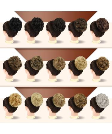SOFEIYAN Claw Clip Messy Bun Hair Piece - Wavy Curly Synthetic Updo Hair Extensions for Women - Gray with White Tips - Buy Online on GoSupps.com