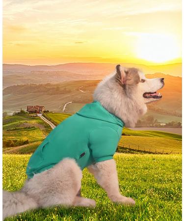 Kickred Cotton Dog Hoodie Sweater - 2XL Turquoise & Dark Blue - Pet Clothes for Small to Large Dogs - Buy Online on GoSupps.com