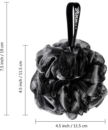 Yoget Charcoal Bath Loofah Sponge 4 Pack - Large Black Shower Mesh Ball for Exfoliating, Cleansing, and Soothing Skin - Buy Online on GoSupps.com