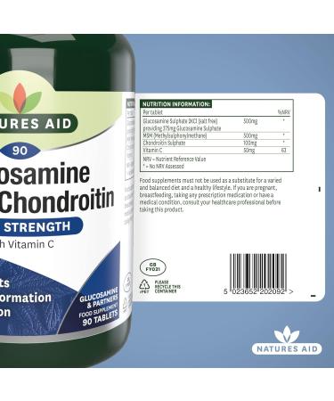 Natures Aid Glucosamine MSM Chondroitin with Vitamin C 90 Tablets - Buy Online on GoSupps.com