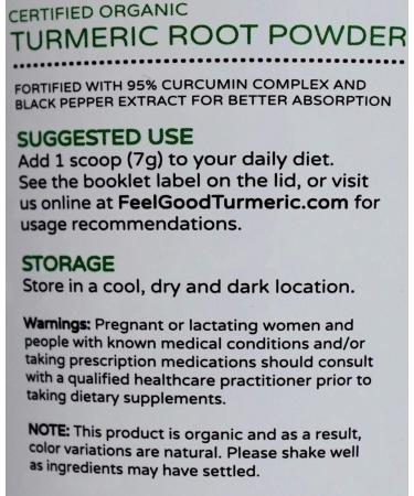 Feel Good USDA Organic Turmeric Powder 16 Ounces - Buy Online on GoSupps.com