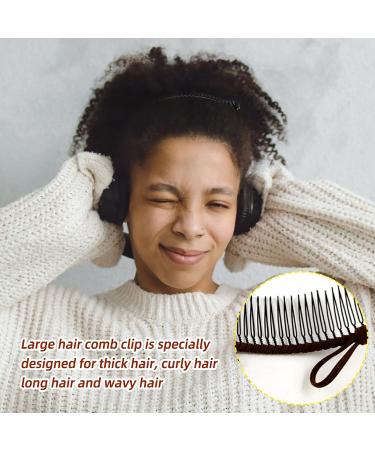 2 PCS Banana Hair Clips Large Size Stretch Banana Clip 30 Teeth Vintage Clincher Combs Non Slip Banana Clip Banana Hair Grips Elastic Banana Hairpin for Women Natural Thick Hair Curly Hair Brown - Buy Online on GoSupps.com