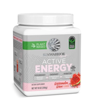 Sunwarrior Plant-Based Preworkout Powder Hydration Blend | Coconut Water Mushroom Blend Soy Free Sugar Free Gluten Free Dairy Free Synthetic Free | Watermelon Wave 30 Servings | Sport Active Energy