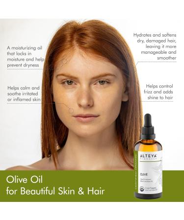 Altenya Bio Olive Oil 100ml - 100% USDA-Certified Pure Natural Carrier Oil for Premium Skin Care & Moisturizing Therapeutic Quality - Buy Online on GoSupps.com