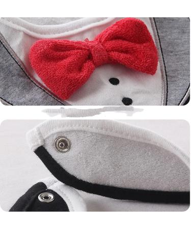 FEIFEI'S BOW 2PCS Baby Kids Bibs Set - Gentleman Bow Design - Cotton Feeding Apron for Boys - Buy Online on GoSupps.com
