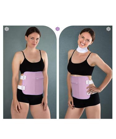 2 Piece Organic Castor Oil Pack Set - Adjustable Reusable & Washable Waist & Neck Packs in Purple | Shop Now for International Shipping - Buy Online on GoSupps.com