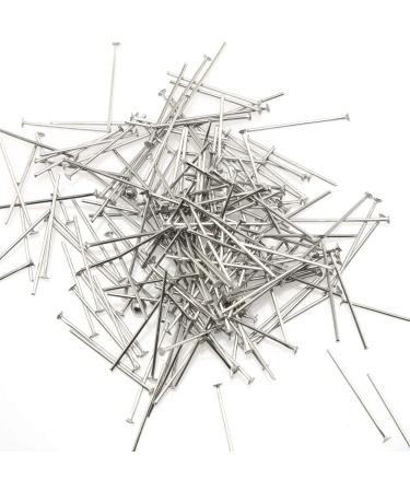 200PCS Silver 20mm 304 Stainless Steel Flat Head Pins for Jewelry Making DIY Craft - Buy Online on GoSupps.com