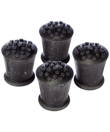 Merriway BH05582 (4 Pcs) Heavy Duty Rubber Walking Stick Ferrule Protectors Cane Tips 19mm (3/4 inch) Black - Pack of 4 Pieces 19 mm Single