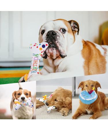 Minshuxi Dog Birthday Cake Toy - Plush Squeaky Bone & Interactive Pet Gift for Birthday Celebrations - Buy Online on GoSupps.com