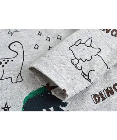 Kids Dinosaur Sweatshirt | Long Sleeve Cotton Jumper for Boys and Girls | Toddler Pullover Tee | Baby Clothes 1-8 Years | Grey | Size 2-3 Years - Buy Online on GoSupps.com