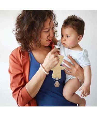 Zceplem Pacifier Band & Plush Bear Clip | Soothing Pacifier Holder for Babies | Baby Accessories for Travel - Light Brown - Buy Online on GoSupps.com