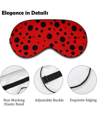Ladybug Black Spots Sleep Mask for Women | Adjustable Eye Shades with Elastic Strap - Comfortable Sleep Accessory - Buy Online on GoSupps.com