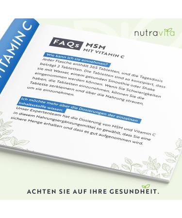 High-Dose MSM Tablets 2200mg & Vitamin C - 365 Vegan Tablets - Performance Winner 21* - Laboratory Tested - No Additives - Compact Powder Alternative - Buy Online on GoSupps.com