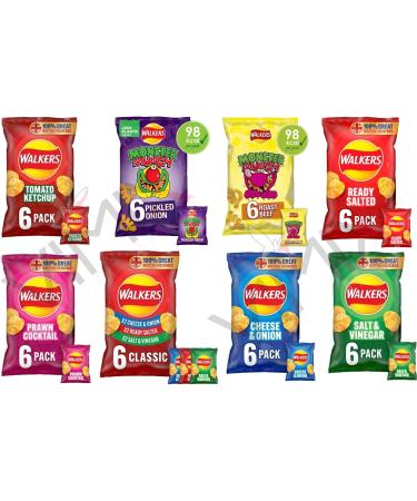 Walkers Flavour Crisps 6 Packs | 05 Bags Mixed Flavour | Total 30 Mini Bags - Buy Online on GoSupps.com