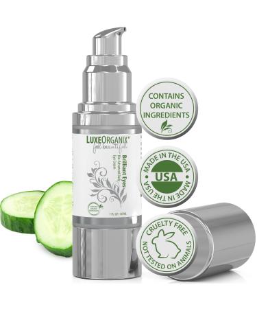 Eye Cream for Dark Circles and Puffiness by LuxeOrganix - Under Eye Brightener and Moisturizing Under Eye Treatment for Bags and Wrinkles. A Natural Retinol and Organic Anti Aging Eye Cream. 1 Fl Oz (Pack of 1)