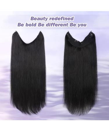 Hair Toppers for Women Hair Extensions Real Human Hair Invisible Wire Hair Extensions with Transparent Wire Adjustable Size Secure Clips in Straight 4 Secret Clips Hairpiece Messy Hair Bun Hairpiece(2 24 Inches - Buy Online on GoSupps.com