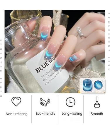 Gel Nail Polish Glitter Cat Eye Gel Nail Varnish 9D Magnetic UV/LED Soak-Off Gel Nail Varnish Highly Pigmented Sparkling Blue Nail Gel Shimmer Nail Art Manicure Salon DIY - Buy Online on GoSupps.com