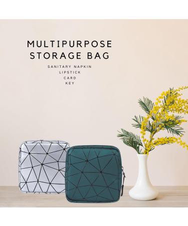 Omzsxk Tampon Storage Bags - Portable Zippered Menstruation Bags for Women & Girls (2 Pack: Green & Silver) - Buy Online on GoSupps.com
