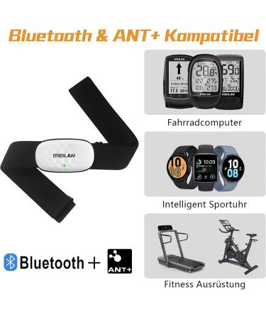 Meilan C5 Bluetooth Heart Rate Monitor - Waterproof Chest Strap for Cycling & Fitness | Compatible with Wahoo Strava Twip & Bike Computers - Buy Online on GoSupps.com