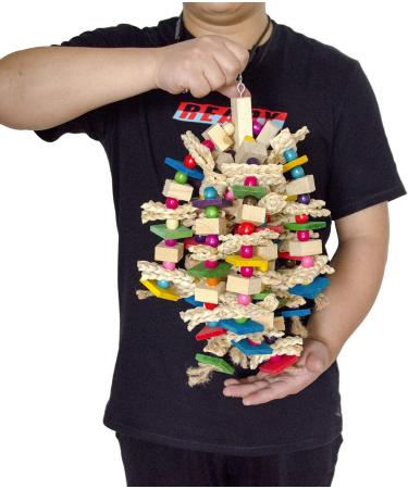 EBaokuup Large Medium Bird Parrot Chewing Toy - Natural Wooden Parrot Blocks Knots Tearing Toy Bird Cage Bite Toy for African Grey  Macaws Cockatoos  and a Variety of Amazon Parrots - Buy Online on GoSupps.com