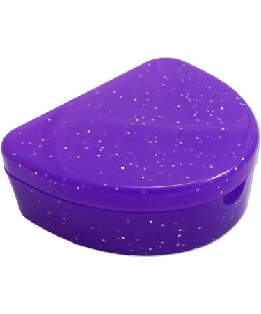Slim Orthodontic Dental Case - Colour & Glitter Choices for Retainers Bleaching Trays Dentures & More (Glitter Purple) - Buy Online on GoSupps.com