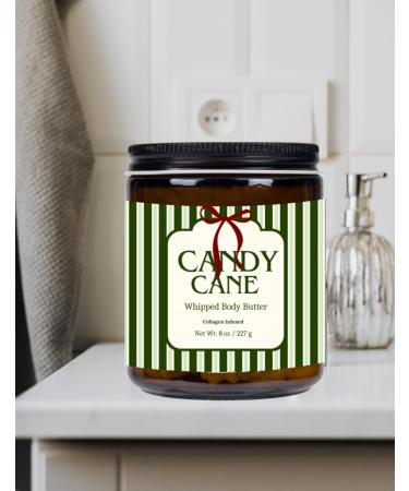 Christmas Candy Cane Whipped Body Butter | Ultra Creamy Peppermint Spearmint Blend | Nourishing | 8 oz Jar - Buy Online on GoSupps.com