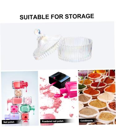 minkissy Manicure Cup with Lid Glass Container with Lid Glass Candy Jars with Lids Nail Art Brush Glass Tumbler with Lid Glass Storage Jars with Lids Nail Crystal Bowl Jam Ice Cream Bowl - Buy Online on GoSupps.com