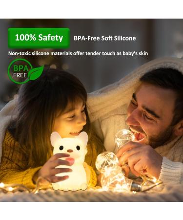OkiyiD French Bulldog Night Light - Touch Control, Rechargeable, Dimmable Lamp for Kids - Perfect Bedside Gift for Boys and Girls - Buy Online on GoSupps.com