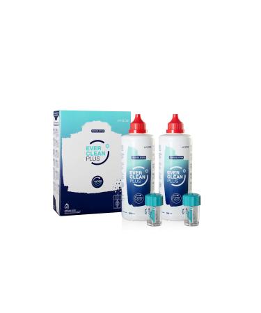 AVIZOR New Everclean Plus Cleaning and Disinfection Solution for All Contact Lenses 2X 350ml 3 Month Supply