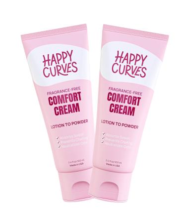 Comfort Cream Deodorant for Women: Aluminum-Free Lotion Powder for Under Breast Body & Private Parts - Anti Chafing Cream 3.4 oz.(2 Pack Fragrance-Free) Fragrance-Free 3.4 Fl Oz (Pack of 2)