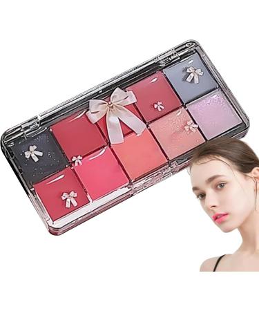 Maquillage Lippalette Ensemble De Palettes L vres | 10 Couleurs Teint es De Gloss L vres - Couleur De L vre Cosm tique Non Adh sive Gel e De Brillant Longs Et Teint e Pour L'anniversair 02 - Buy Online on GoSupps.com