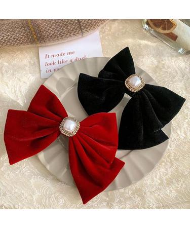 Velvet Bow Hair Clip Red Hair Bow Christmas Hair Bows French Hair Bows Comfortable Wear & Soft Hair Bows for Women & Girls Red Velvet Hair Bow Hair Bow Large Hair Bow (Red) - Buy Online on GoSupps.com
