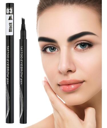 4 Tip Eye Brow Pencils Smudge-Proof Brow Pencil with 4 Forks Daily Eyebrow Makeup Supplies for Home Working Dating Traveling Gathering Jpsdows 3# Black - Buy Online on GoSupps.com