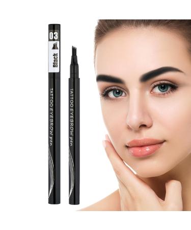 Multi-Fork Eyebrow Pen - Smudge-Proof Brow Pencil with 4 Forks | Everyday Women Cosmetics for Eyes for Home Working Traveling Gathering Dating Hersil 3# black