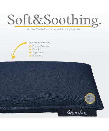 Grain Cushion - Harmatic Cotton Cushion for Pain Relief | Soft Wheat-Filled 46x12 cm | Dark Blue Gift for Back Neck & Shoulder Comfort - Buy Online on GoSupps.com