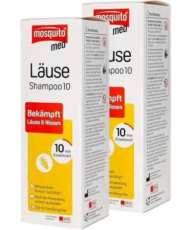 Buy Mosquito Med Lice Shampoo 10 - Family Size 2x200 ml | Fights Head Lice & Nits | Savings Set + Free Pharma Pearl Gift - Buy Online on GoSupps.com