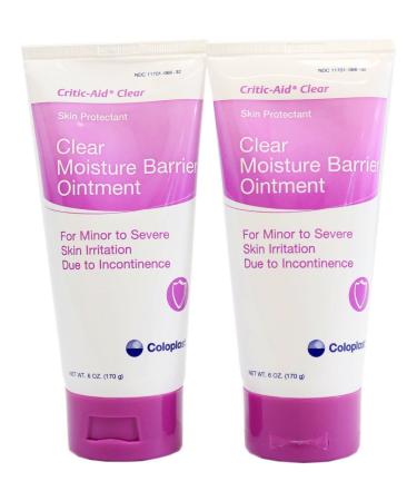 Coloplast Critic-Aid Clear Moisture Barrier Ointment - 6 Ounce Tube - Pack of 2 6 Ounce (Pack of 2)