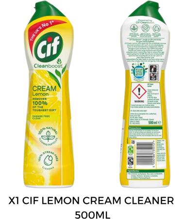 Cif Cream Cleaner 2 Pack - Cif Cream Cleaners Original and Lemon with Sponge and Gloves - Perfect Household Cleaning Products Bundle - Buy Online on GoSupps.com