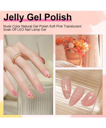 Imtiti Gel Nail Polish- Jelly Light pink Color Gel Polish Soak Off Nail Lamp Nail Art Manicure Salon DIY at Home 15ml Christmas Nail Art - Buy Online on GoSupps.com