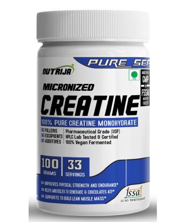 Pure Micronized Creatine Monohydrate Powder- 100grams | Pre/Post Workout Supplement for Muscle Repair & Recovery