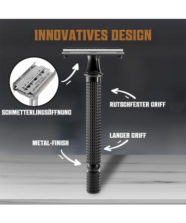 Shaving Revolution Razor Plane Set - Stainless Steel Safety Razor with 10 Japanese Blades for a Close Clean Shave - Buy Online on GoSupps.com
