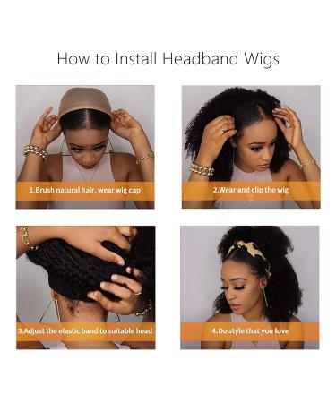 10 Inch Kinky Curly Headband Wig for Black Women - Glueless Human Hair Short Curly Wig - Buy Online on GoSupps.com