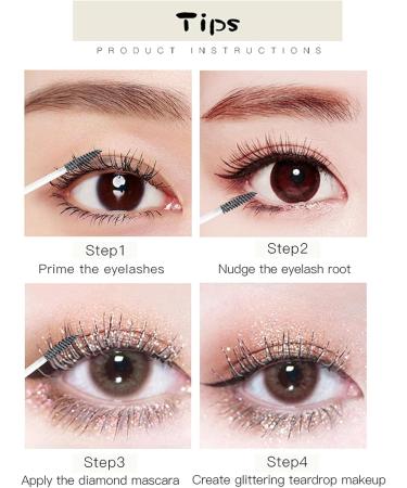 XGZ 4D Shining Lash Mascara Diamond Glitter Mascara Waterproof Delicate Makeup Long Lasting Quick Drying for Ladies Easy to Remove - Buy Online on GoSupps.com