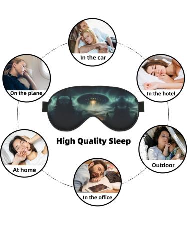 UFO at Night Print Unisex Sleep Eye Mask | Soft Comfort Eye Shade for Travel Yoga & Shift Work - Buy Online on GoSupps.com